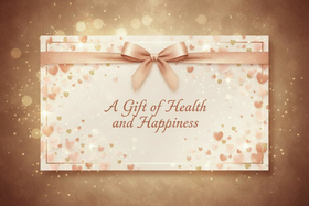 Add the text "A Gift of Health and Happiness" to the card